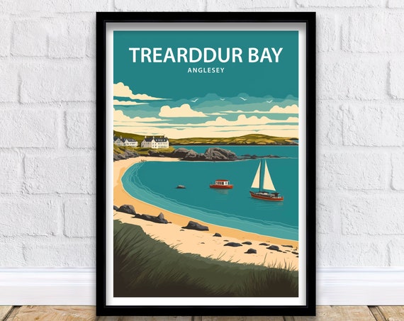 Trearddur Bay Travel Poster, Wales Wall Decor
