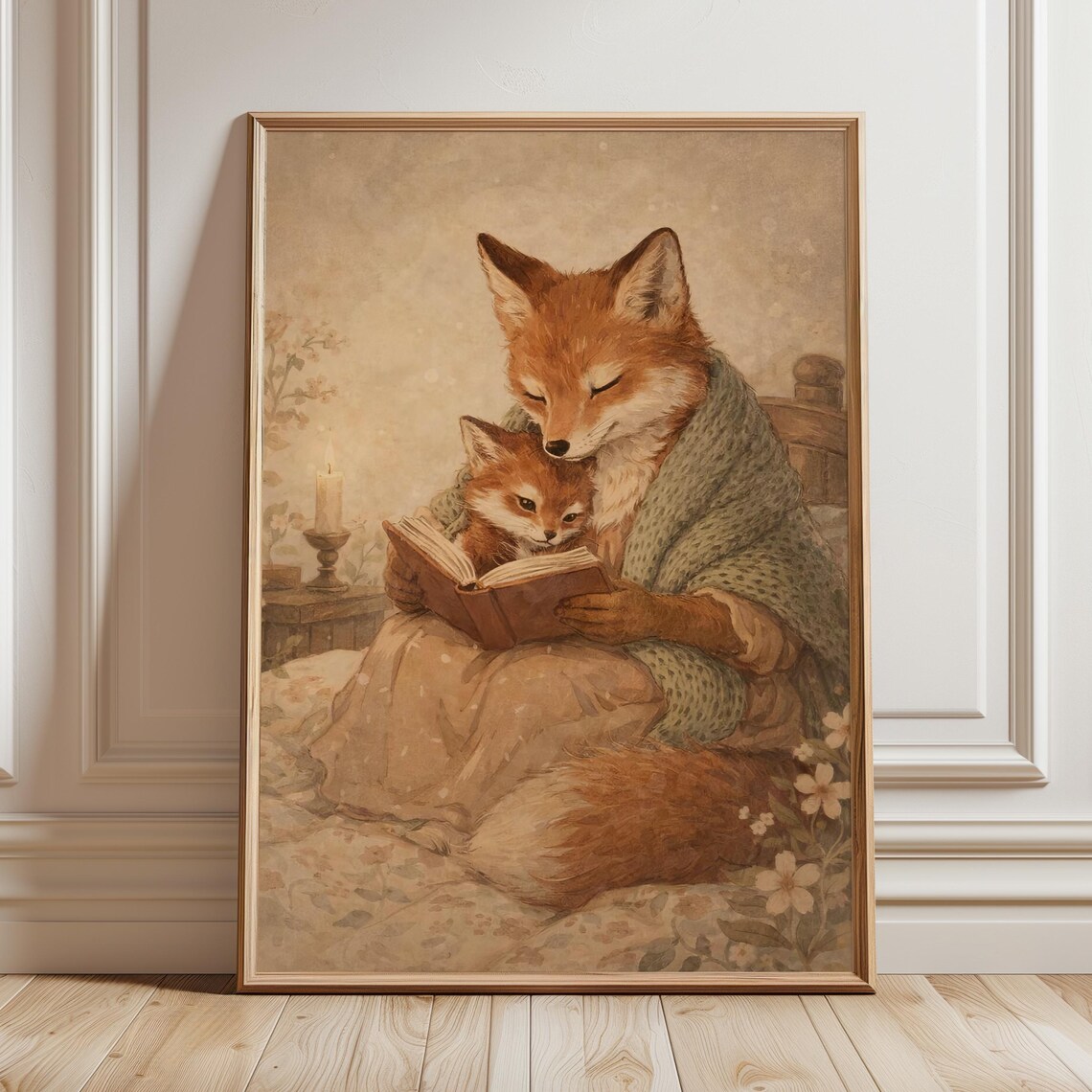 Vintage Fox Nursery Art Print, Woodland Storybook Decor