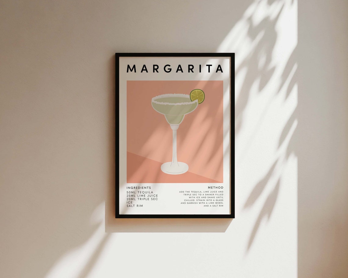 Margarita Cocktail Poster, Kitchen Wall Art - Image 3