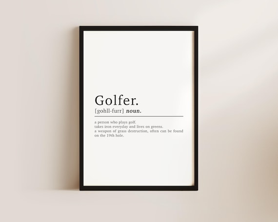 Golfer Definition Poster, Golf Gifts for Men and Brothers