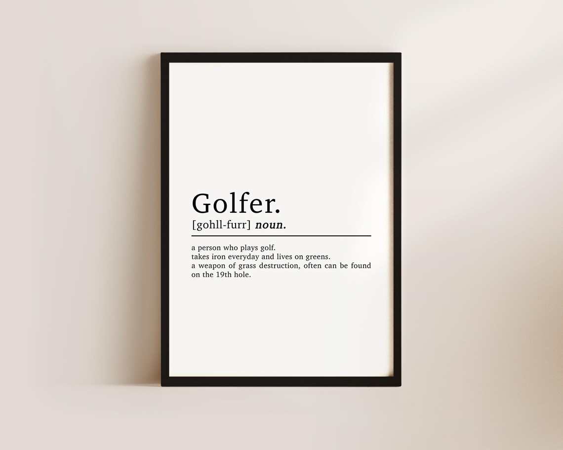 Golfer Definition Poster, Golf Gifts for Men and Brothers