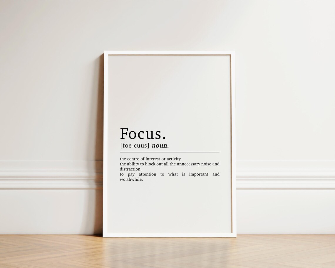 Focus Definition Motivational Office Art Print - Image 2