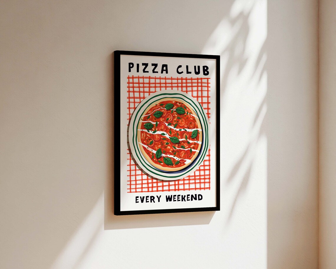 Pizza Club Kitchen Art Print, Italian Wall Art - Image 3
