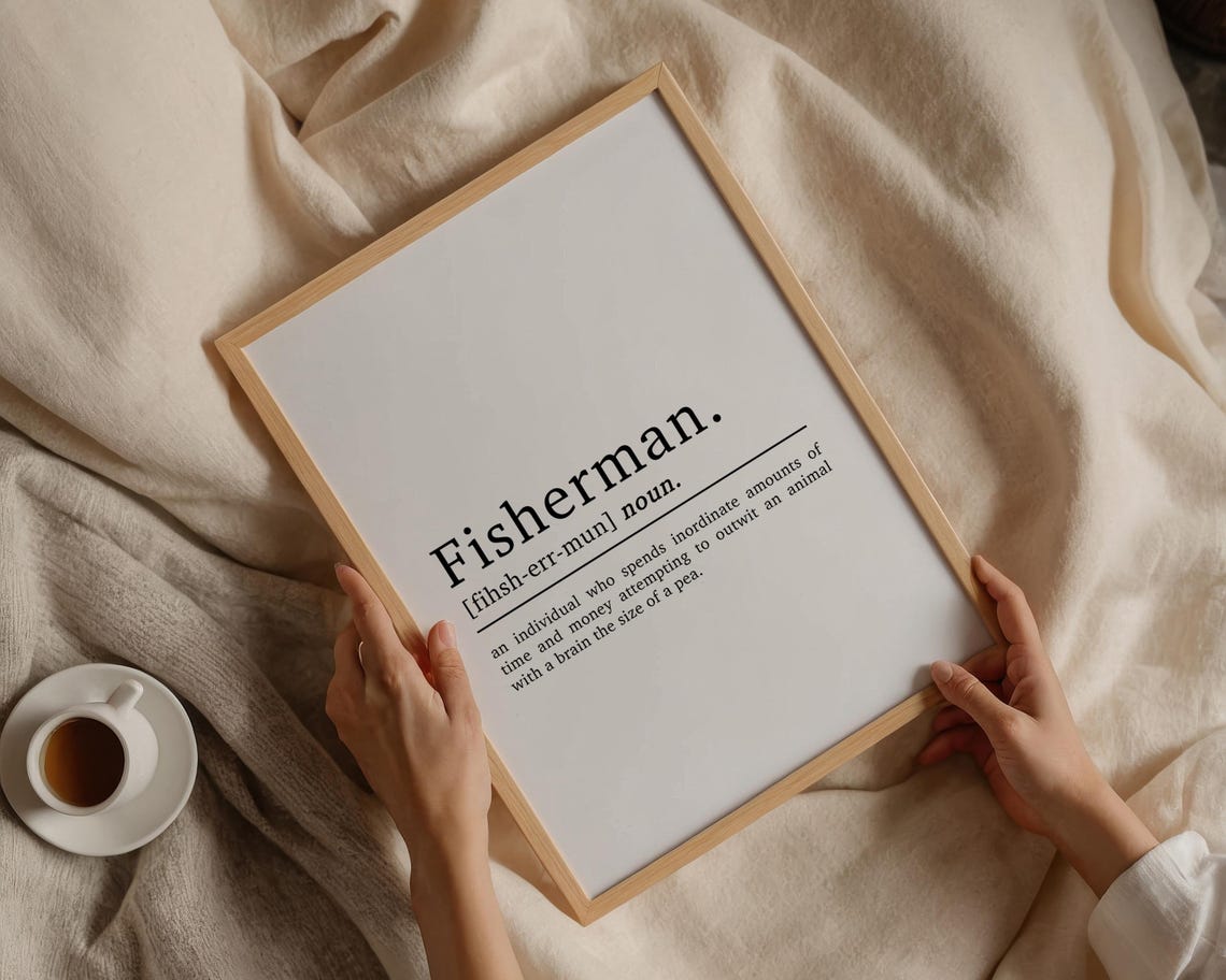 Fisherman Definition Fishing Art Print, Carp Art - Image 3
