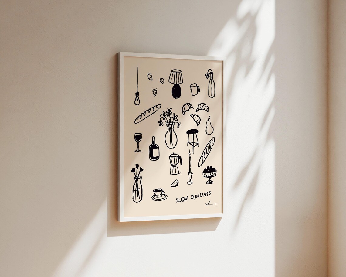 Slow Sundays Coffee, Kitchen Wall Art Print - Image 2
