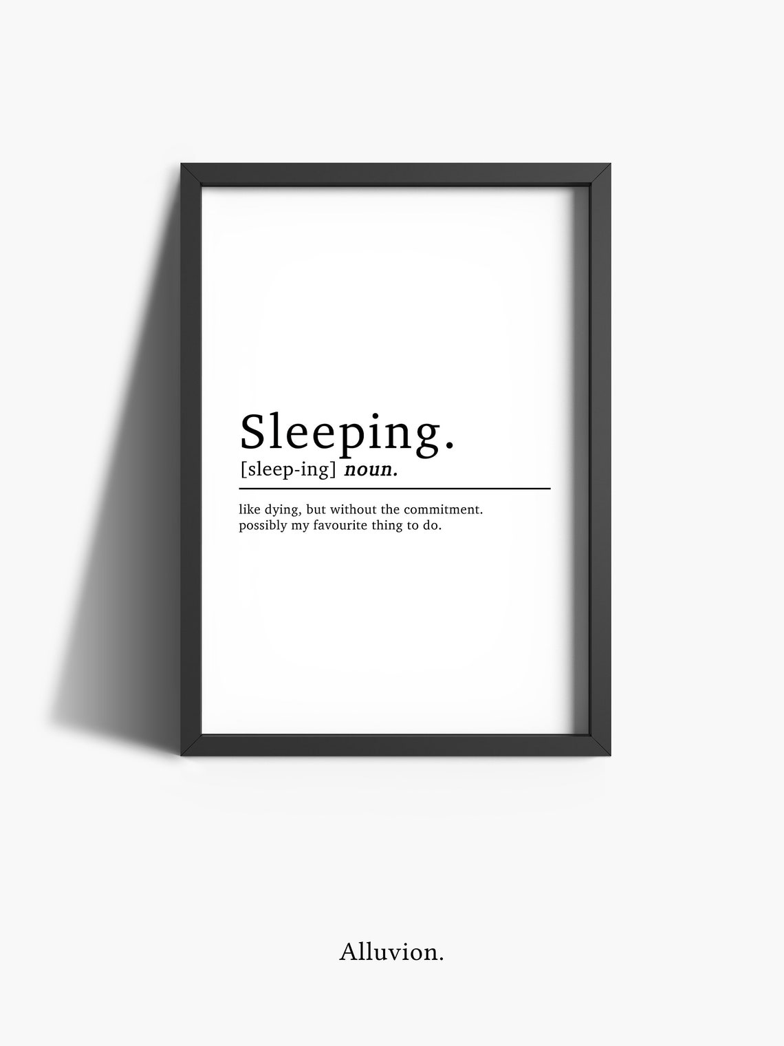 Sleeping Definition - Funny Typography