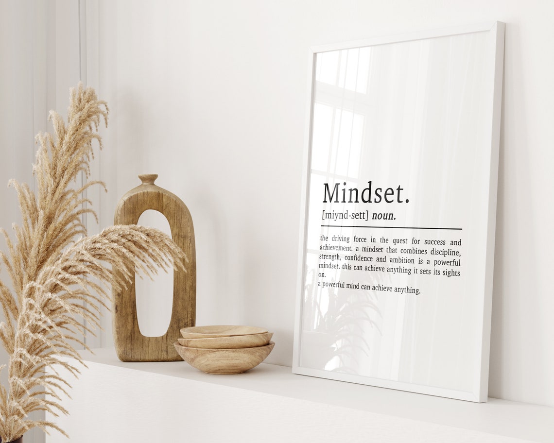 Mindset Definition Inspirational Office Art Print - Image 2