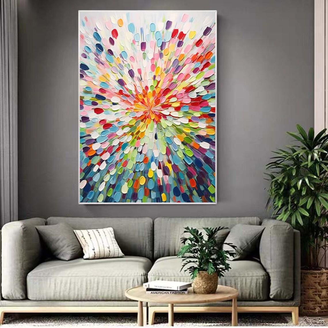 Colorful Radial Burst Flower Petal Kaleidoscope Abstract Poster - Image 3