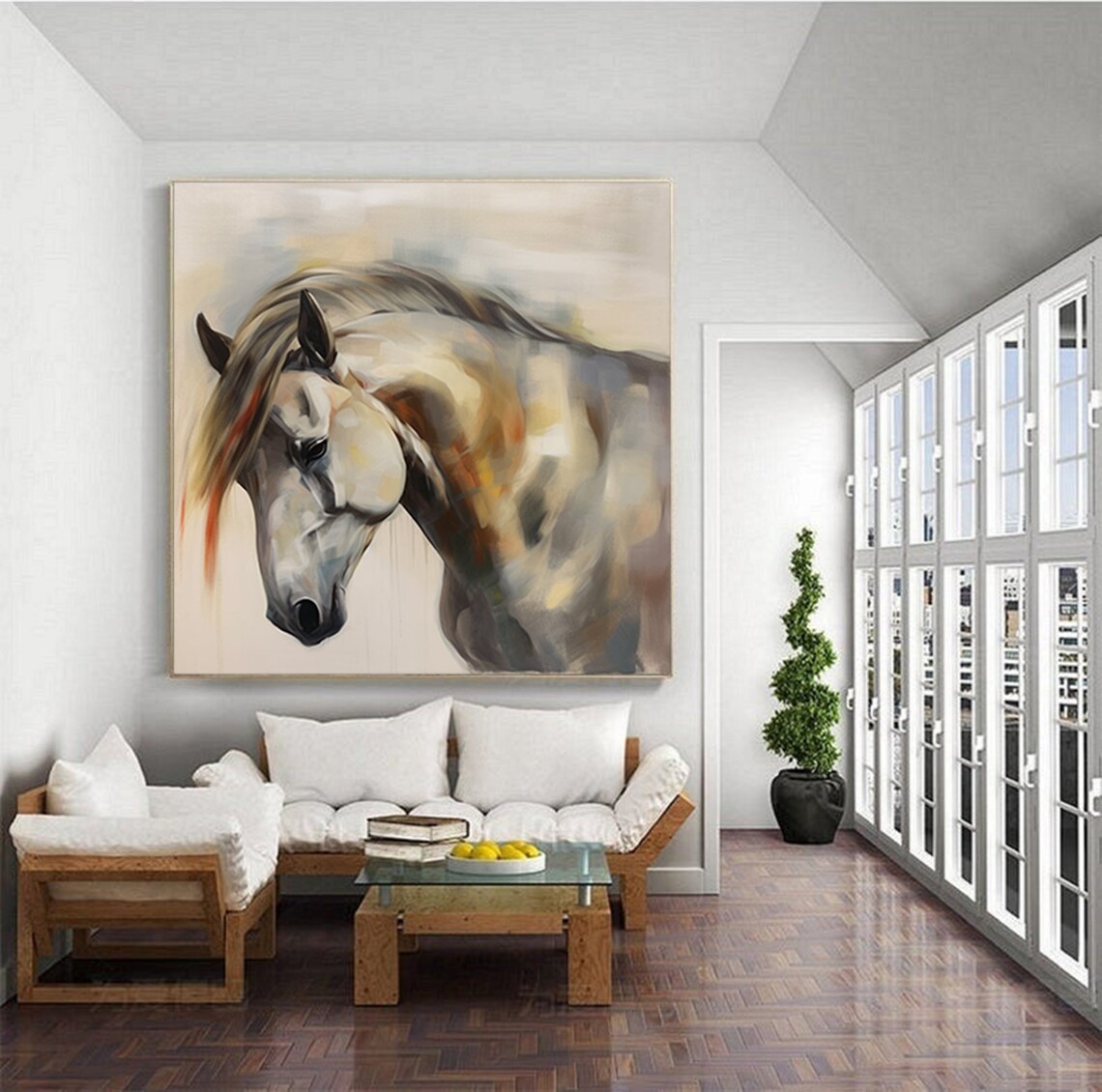 Horse Oil Painting Art Print, Animal Decor - Image 4