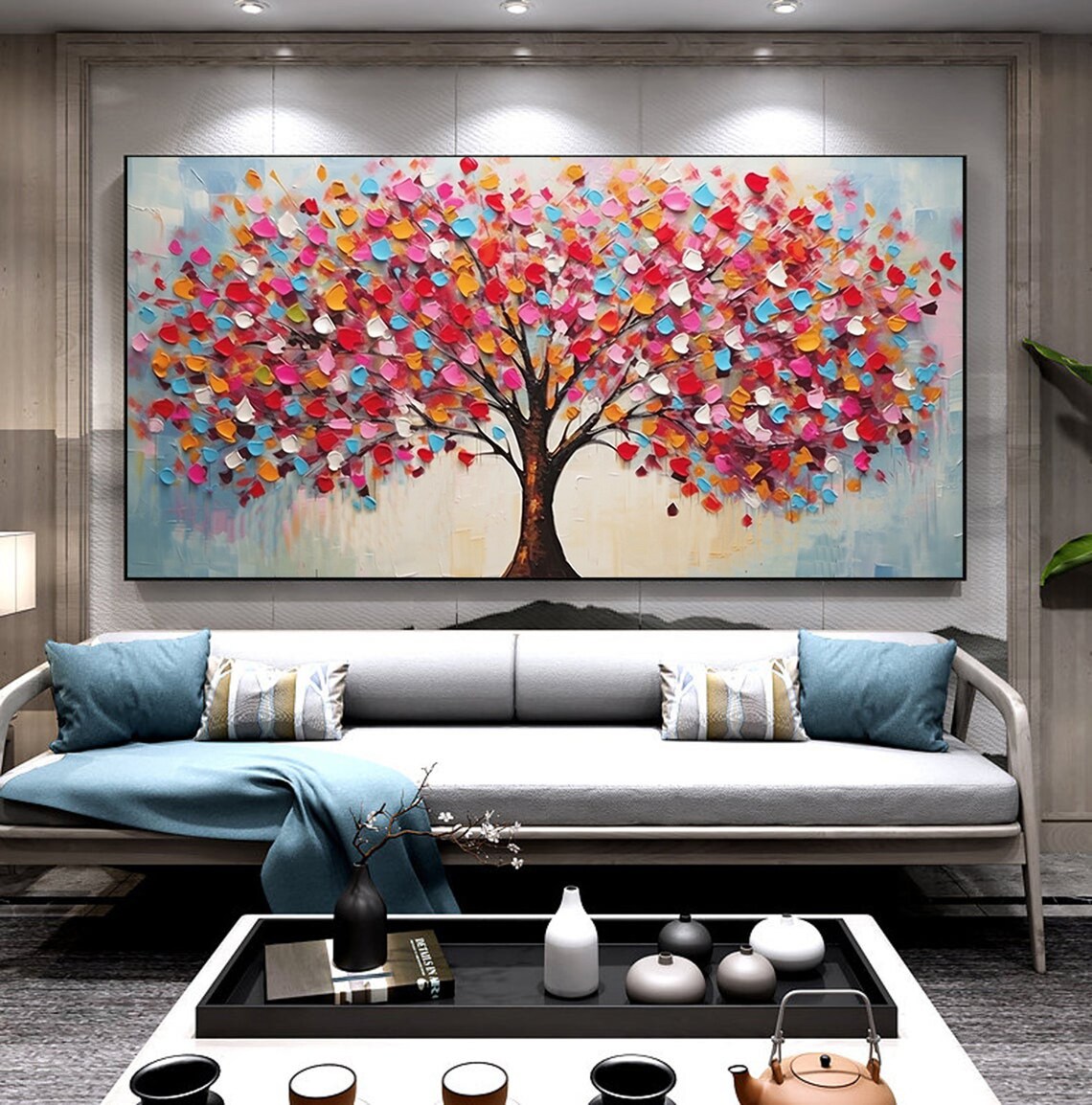 Tree of Life Rainbow Blossom Wide Palette Knife Growth Poster - Image 5