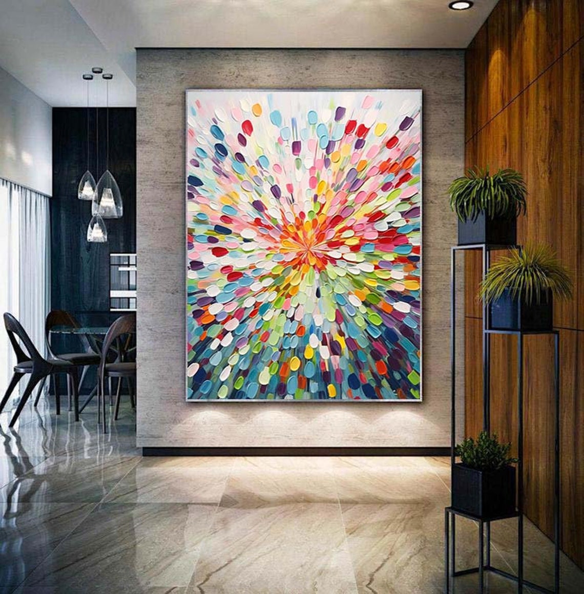 Colorful Radial Burst Flower Petal Kaleidoscope Abstract Poster - Image 4