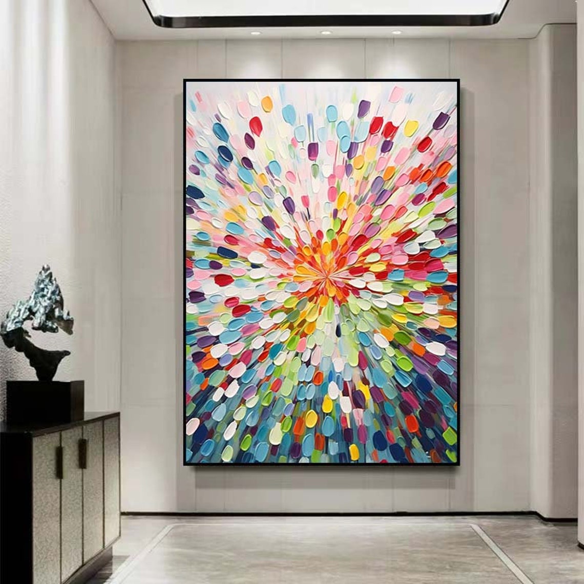 Colorful Radial Burst Flower Petal Kaleidoscope Abstract Poster - Image 2