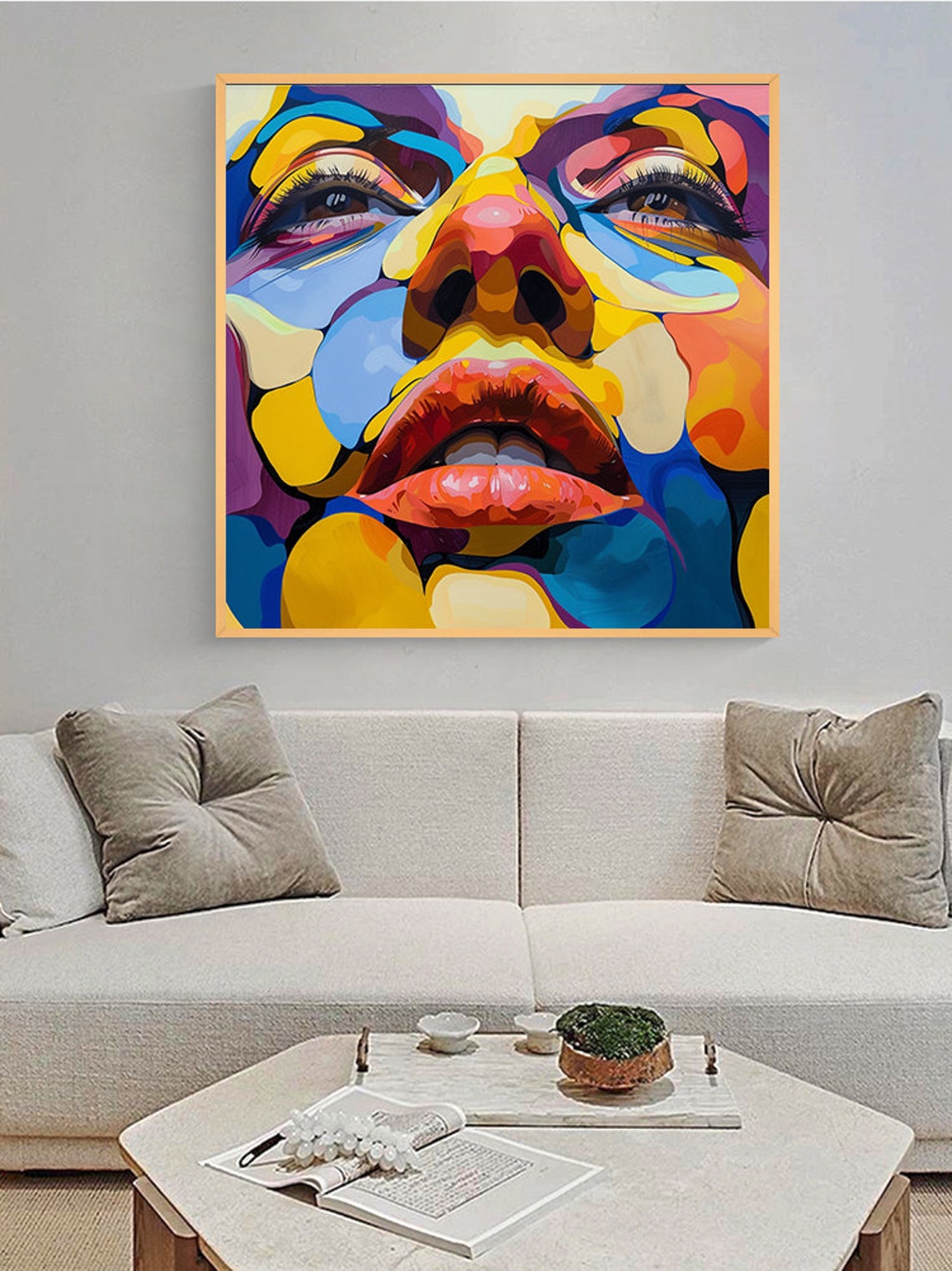 Colorful Facial Paintings Woman Face Painting On Graffiti Girl Wall Art Colorful Face Poster Modern Wall Decor Abstract Woman Artwork - Image 2