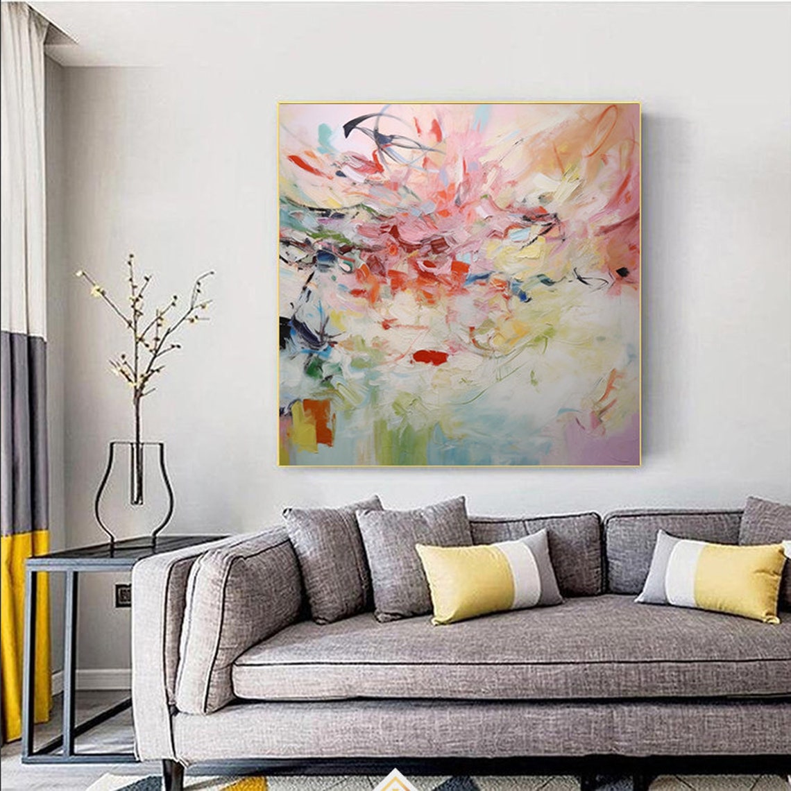 Light Airy Pastel Abstract With Soft Color Swirls And Lines Poster - Image 3