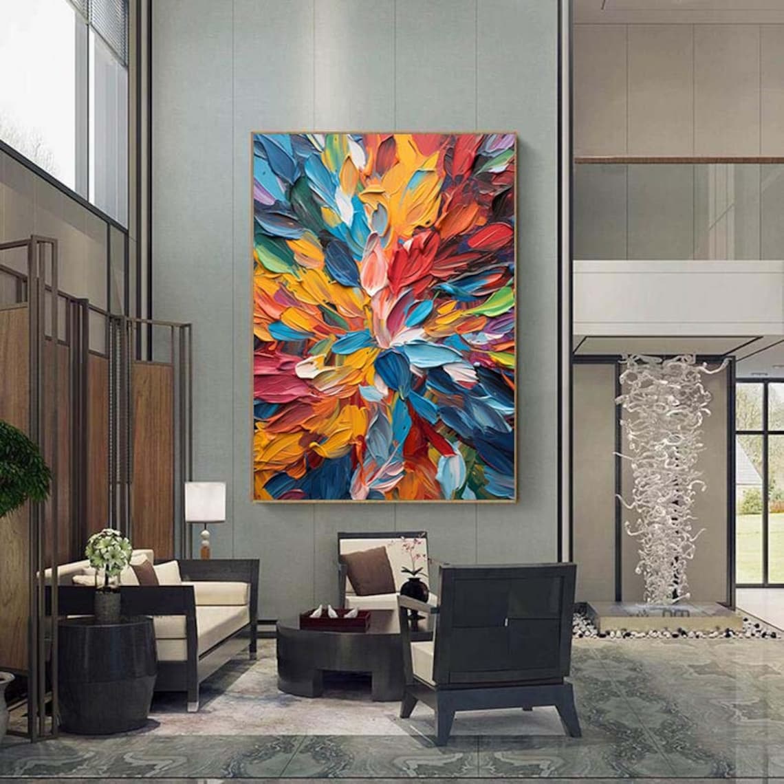Knife Painting Abstract Textured Art Print - Image 3