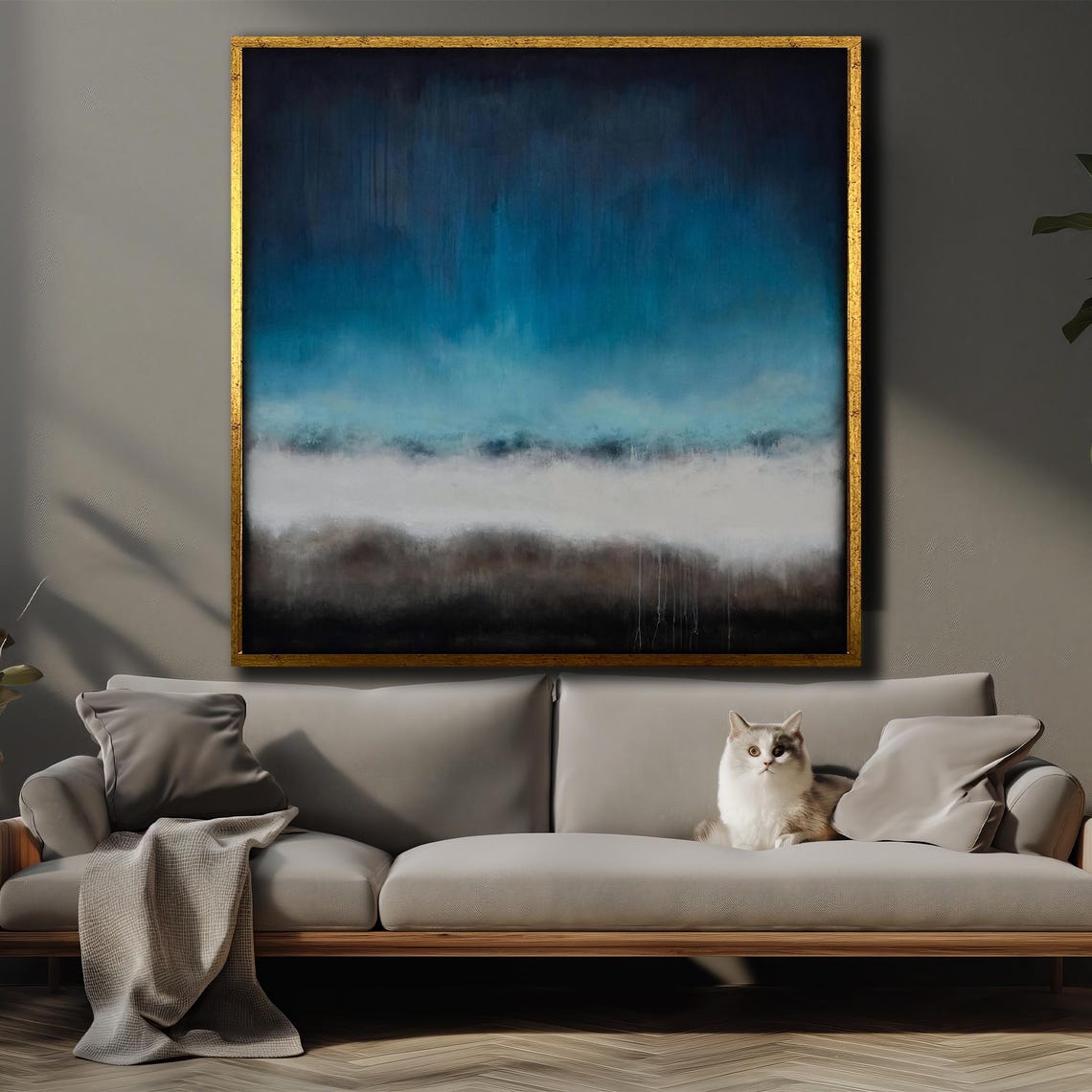 Enjoy The Silence Deep And Moody Blue Gradient Abstract On A Soothing And Mysterious Addition To Modern Decor - Image 4