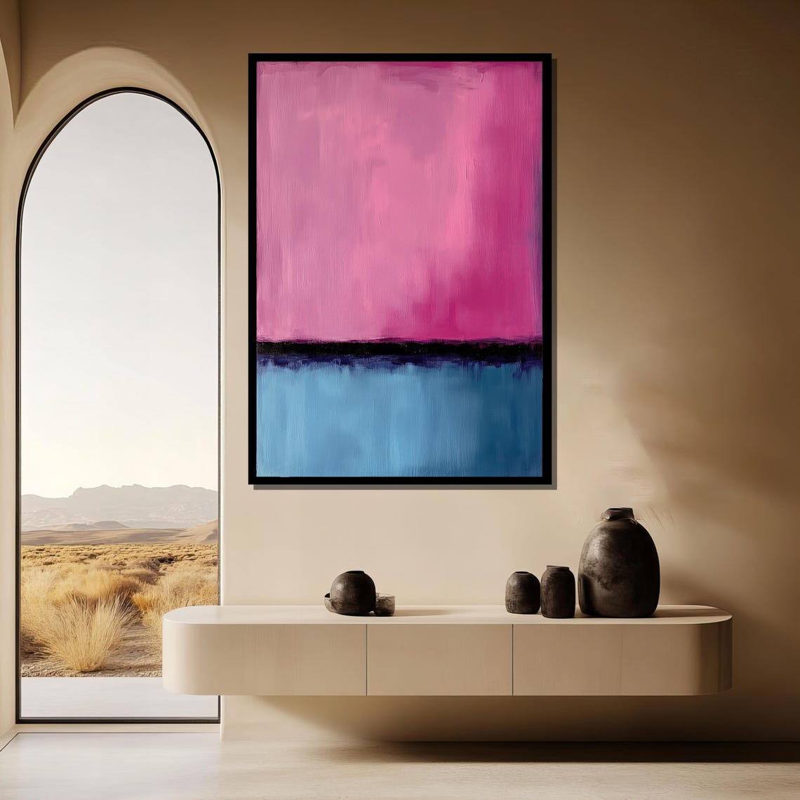 Mark Rothko Painting Pink And Blue Abstract Wall Art Bold Modern Artwork Large Giftable For Home Decor - Image 3