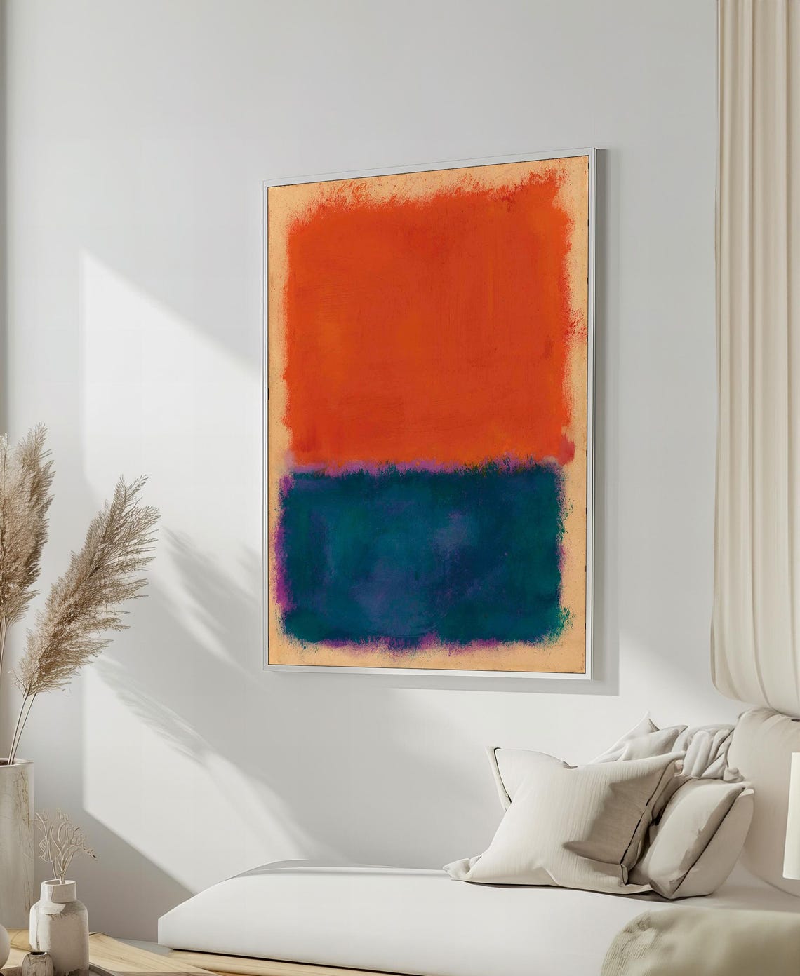 Bold Orange And Deep Blue Abstract Painting By Mark Rothko Vibrant Modern Art For Contemporary Spaces Gift Idea