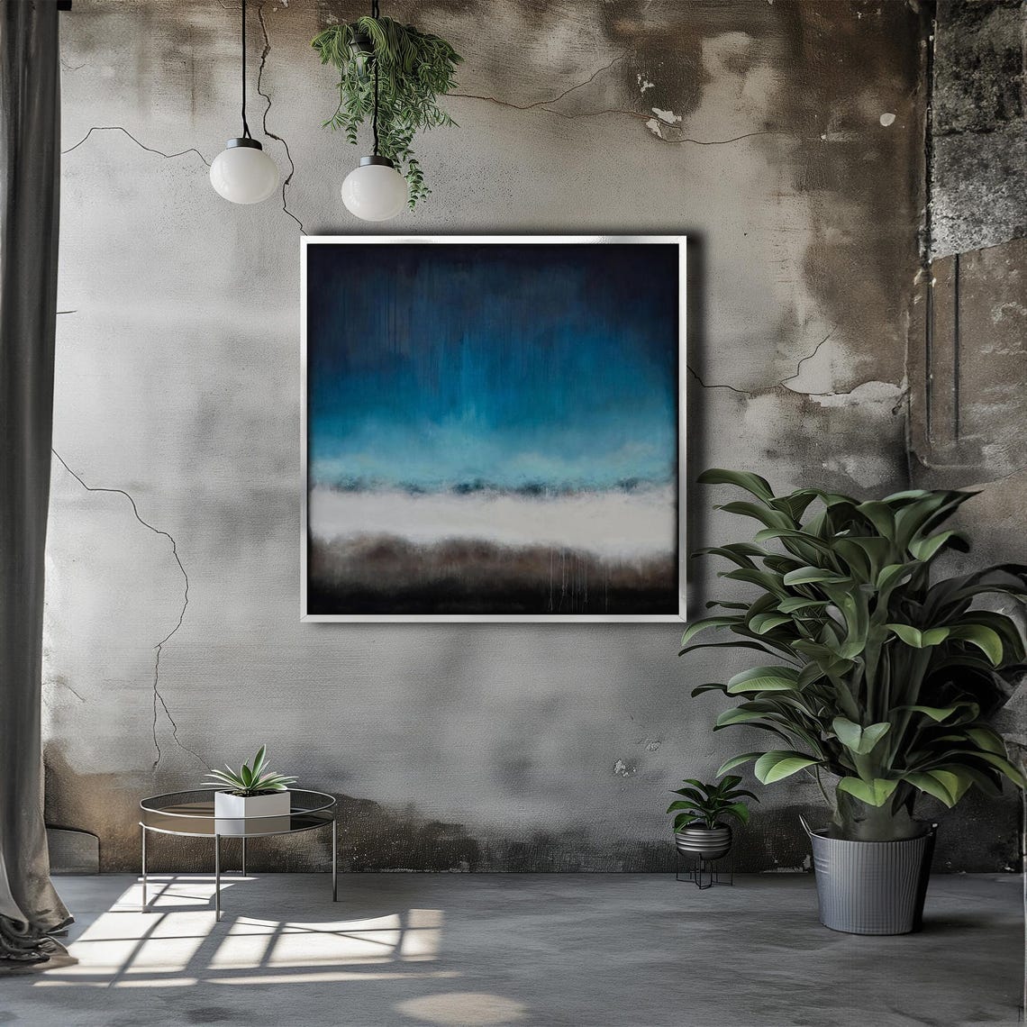 Enjoy The Silence Deep And Moody Blue Gradient Abstract On A Soothing And Mysterious Addition To Modern Decor - Image 3