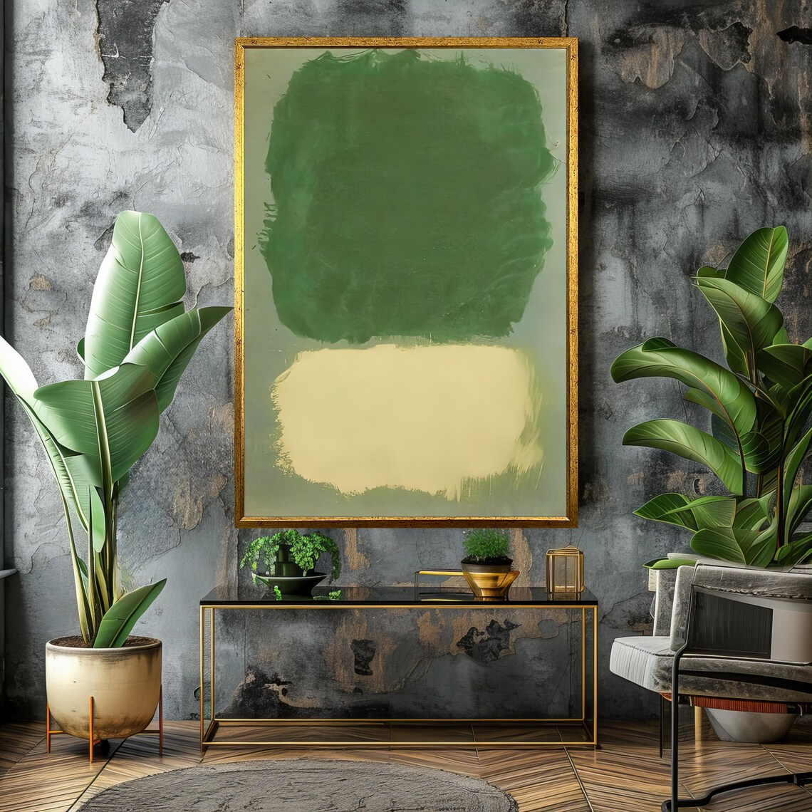 Soothing Green Cream Abstract Color-Field Nature Decor Art Poster - Image 4