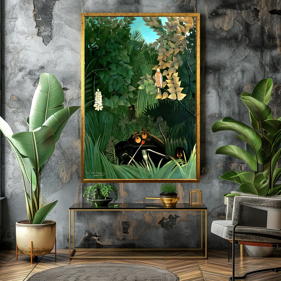 Henri Rousseau The Merry Jesters Jungle Monkeys Painting Poster - Image 4