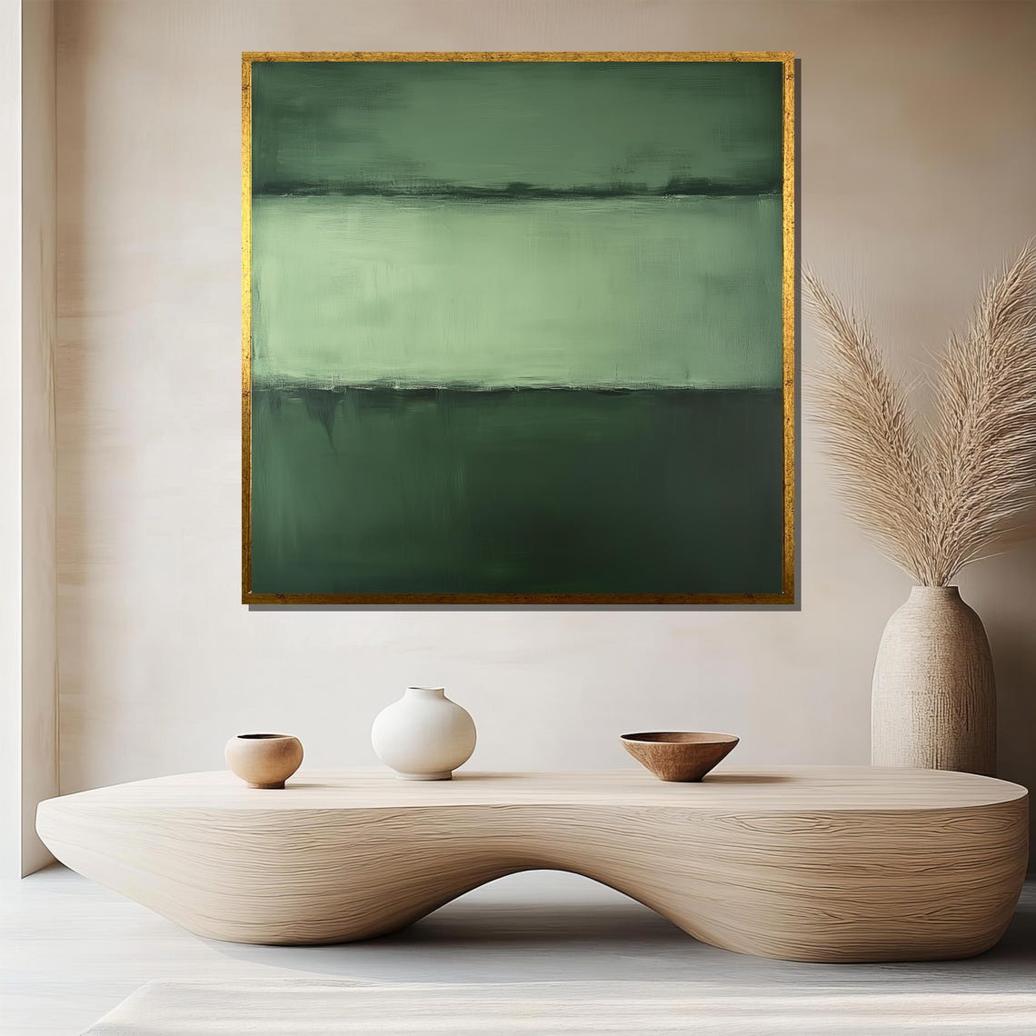 Rothko Style Green Gradient Sage Forest Color Field Abstract Poster