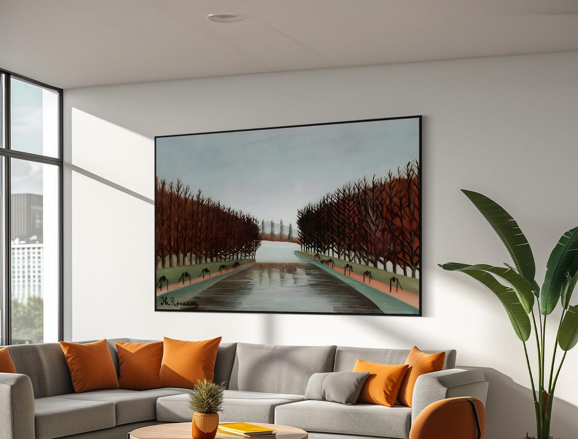 Henri Rousseau Le Canal Waterside Landscape Classic Art Poster