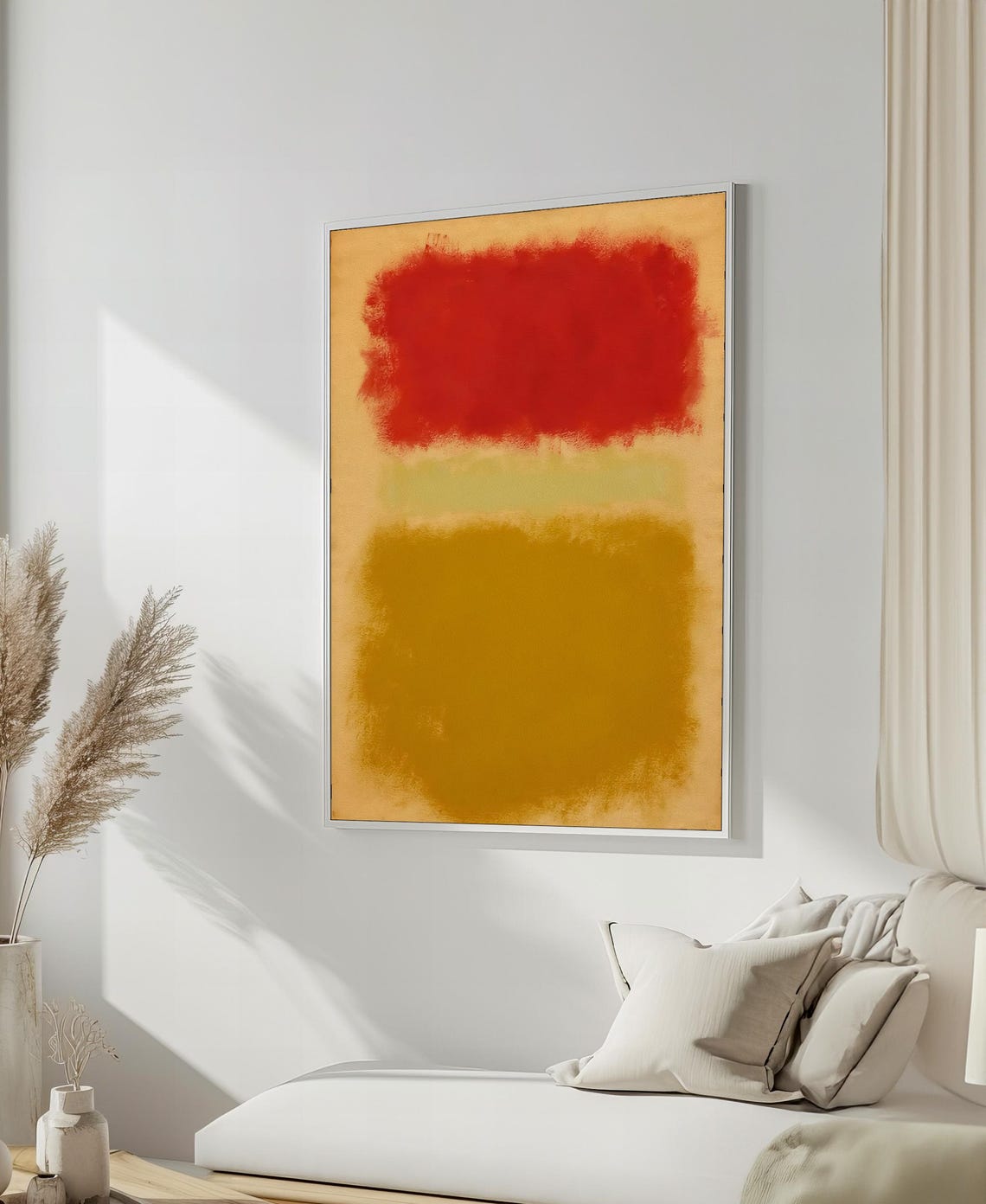 Mark Rothko Style Bold Red And Mustard Yellow Abstract Art Poster