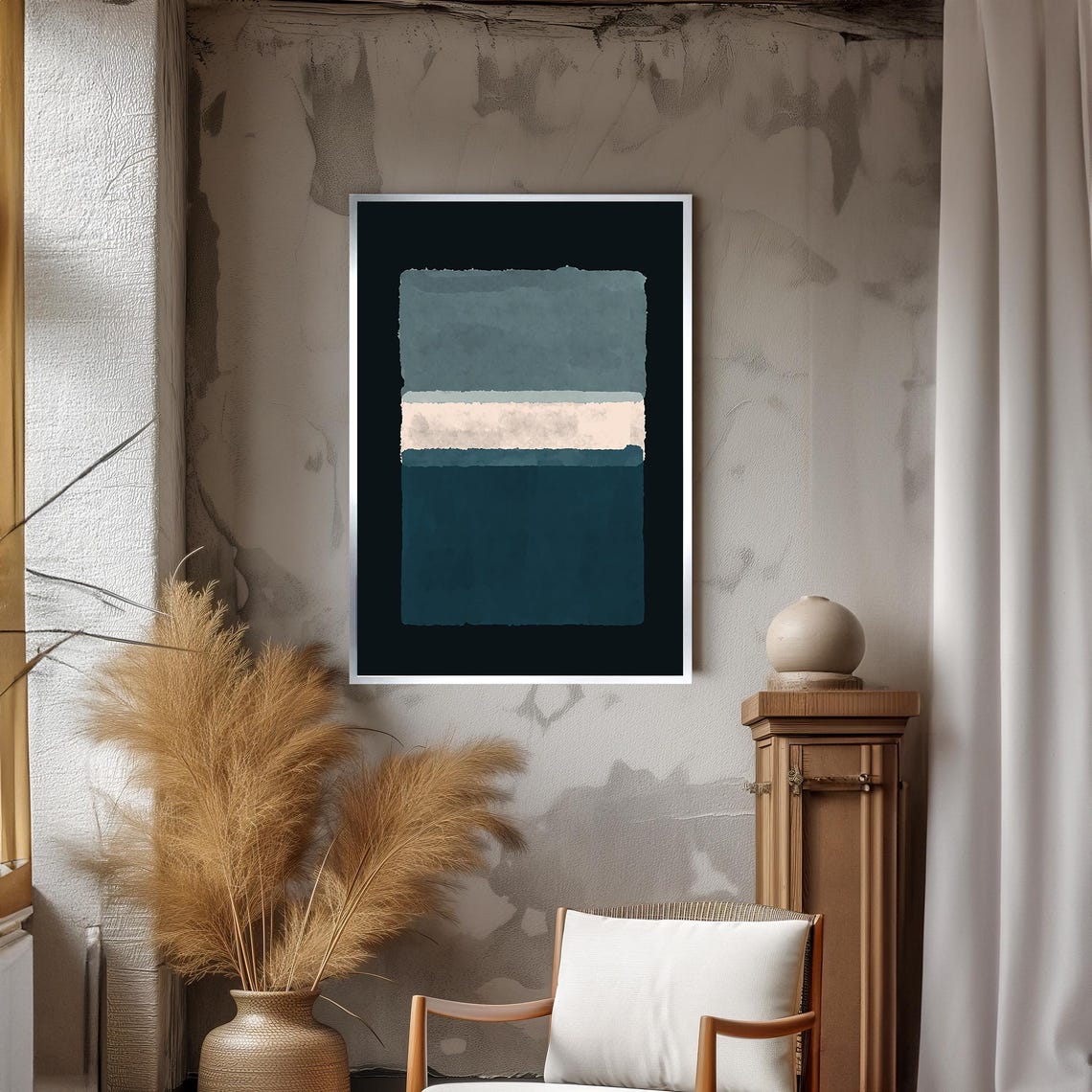 Mark Rothko Style Soft Grey And White Abstract Color Field Art Poster - Image 3