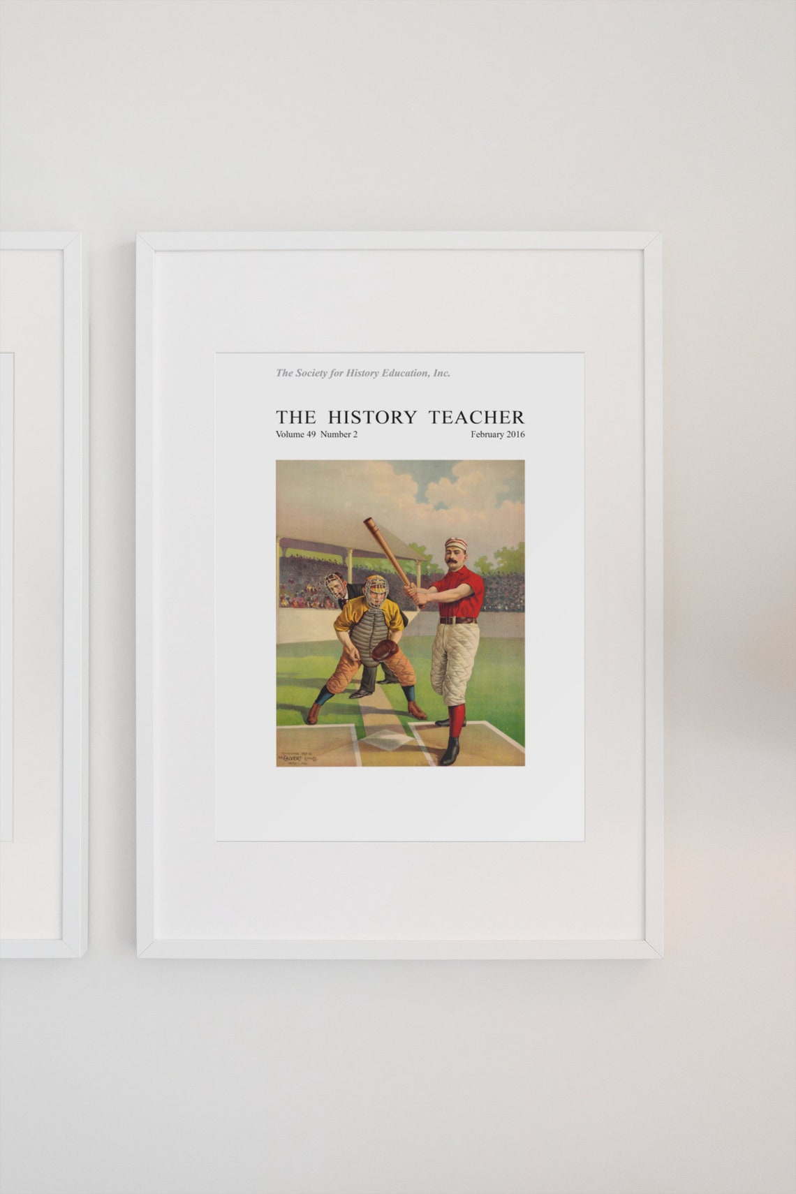 1895 Calvert Baseball Scene Vintage Sports Lithograph Poster - Image 3