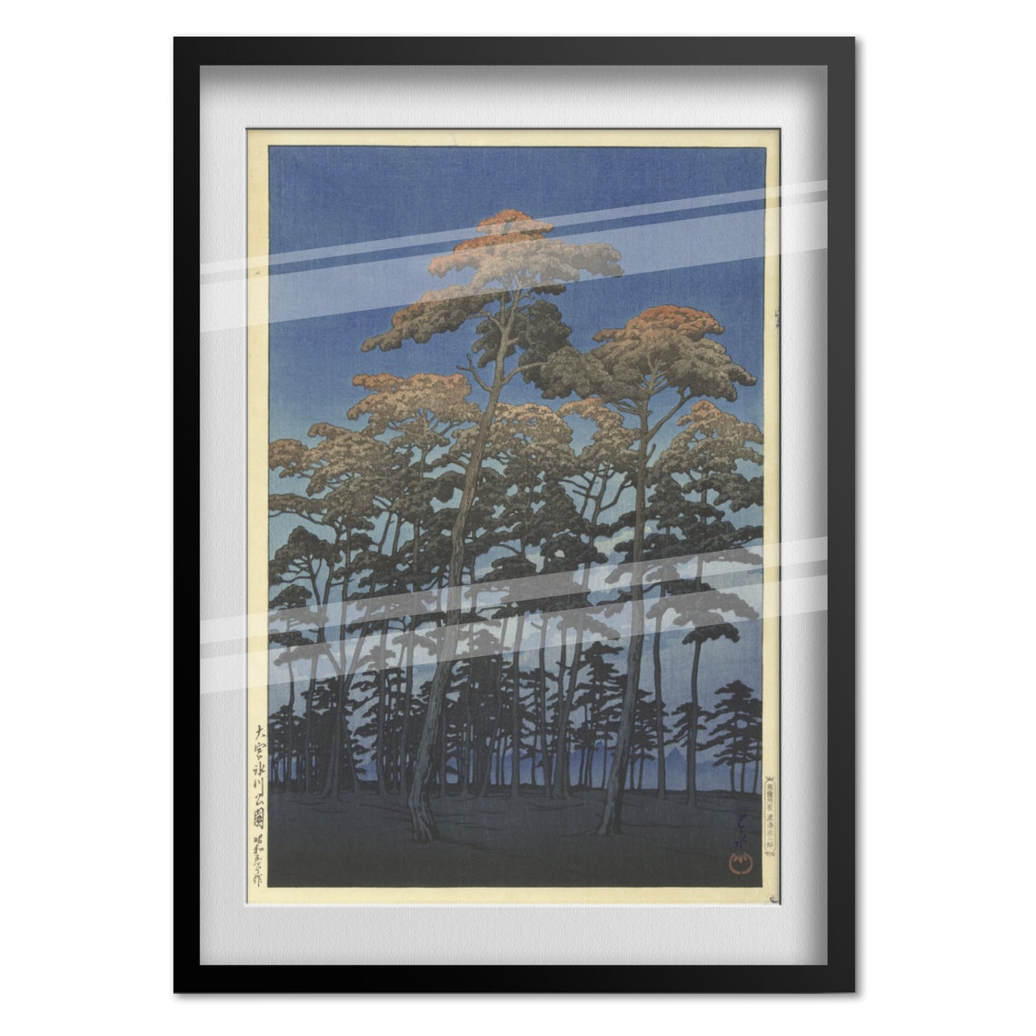 Kawase Hasui Hikawa Park Omiya Pines 1930 Japanese Woodblock Poster - Image 4