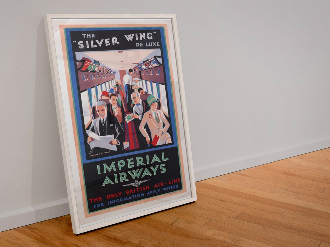 The Silver Wing De Luxe Imperial Airways Cabin Vintage Poster - Image 4