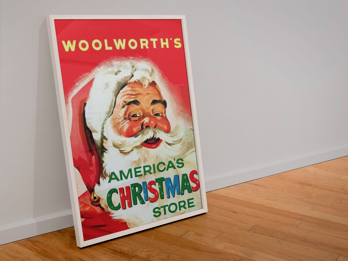 1950s Woolworths Americas Christmas Store Vintage Poster - Image 4