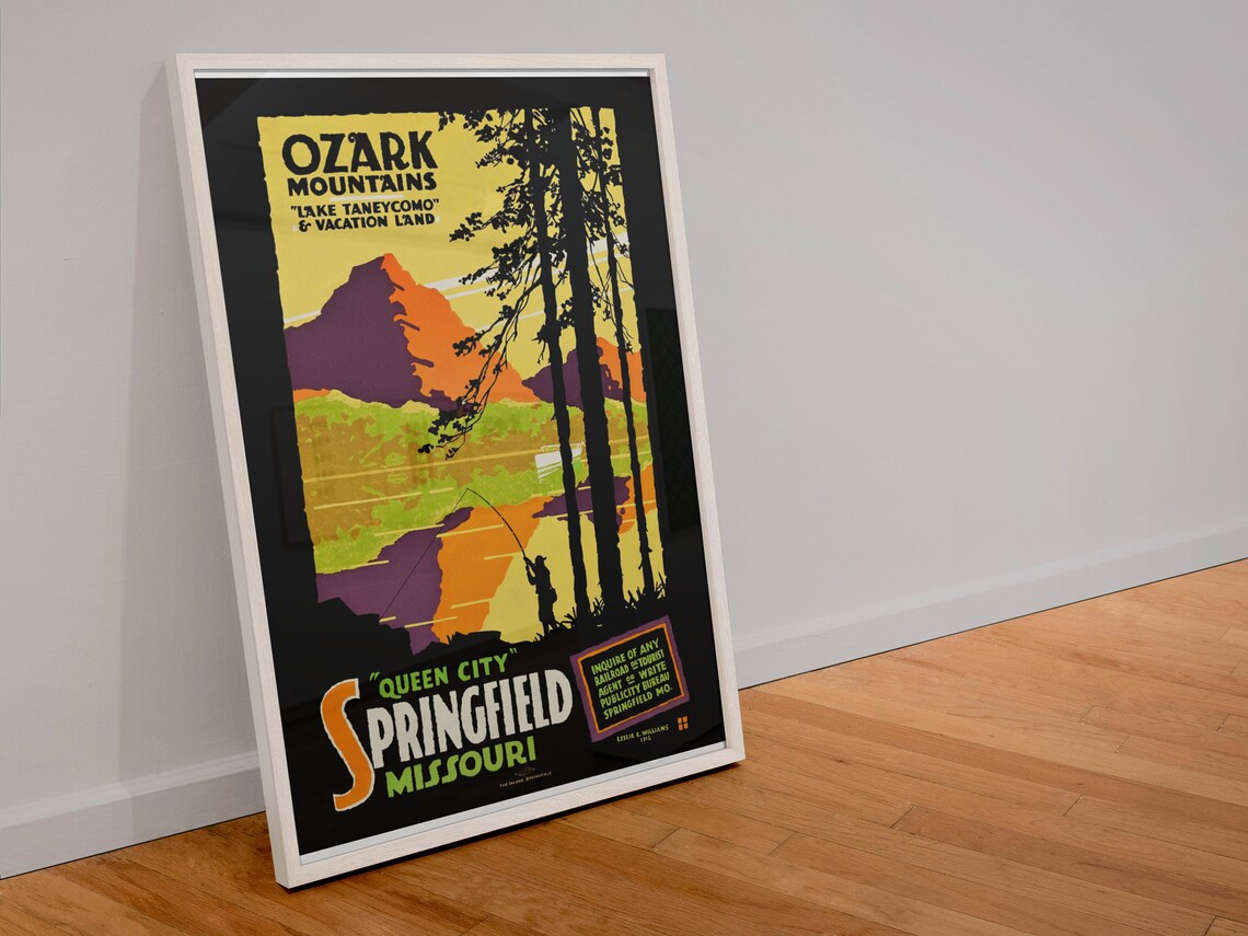 Ozark Mountains Lake Taneycomo Springfield Missouri Travel Poster - Image 4