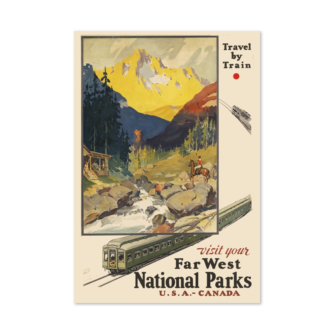 1930s Far West National Parks Vintage Travel Poster