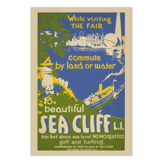 Beautiful Sea Cliff Long Island 1930s Wpa Vintage Style Travel Poster Classic Collection Art Print For Gifts And Wall Art Dcor