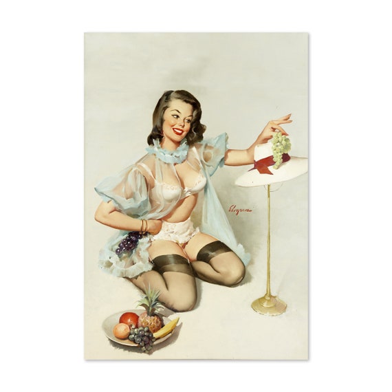 Tasteful Design Vintage Style Elvgren Fruit Pin Up Girl Poster For Gifts And Wall Art Dcor
