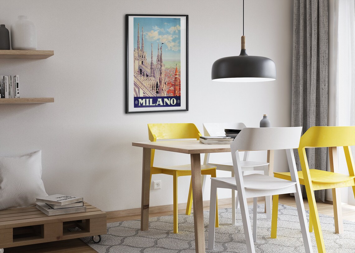 Milano Italy Duomo Cathedral Spires Vintage Italian Travel Poster - Image 2