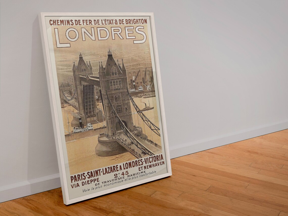 1920s London England Classic Paris To London Travel Poster - Image 4