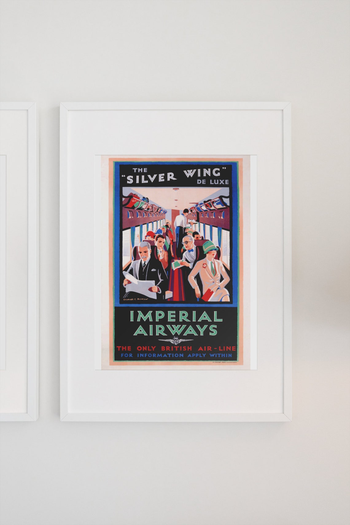 The Silver Wing De Luxe Imperial Airways Cabin Vintage Poster - Image 3