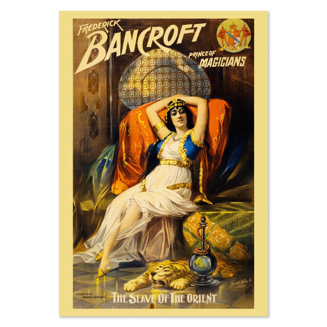 Frederick Bancroft Slave of the Orient 1890s Vintage Magic Poster