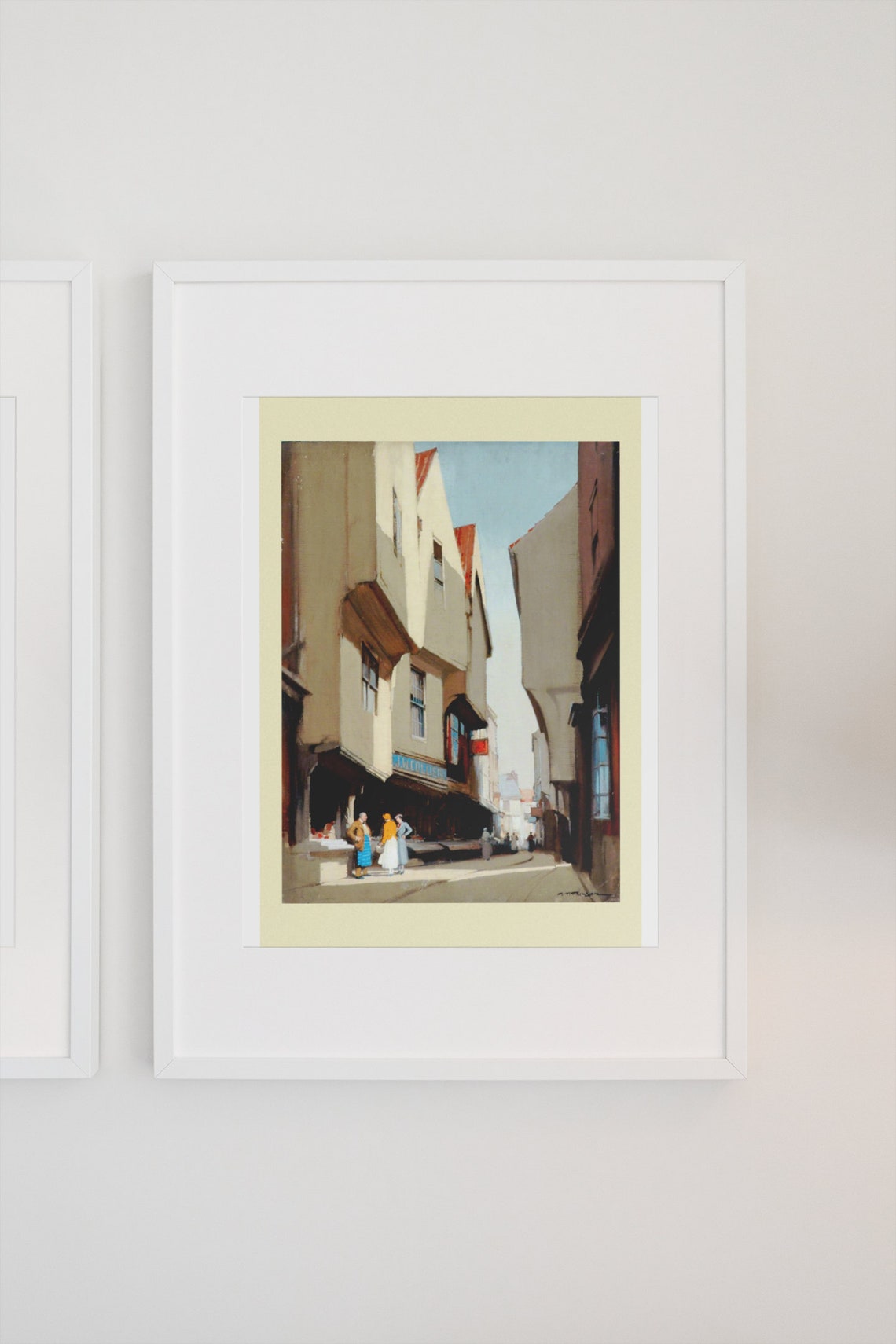 York Shambles Sunlit Medieval Street Shops Vintage Art Poster - Image 3