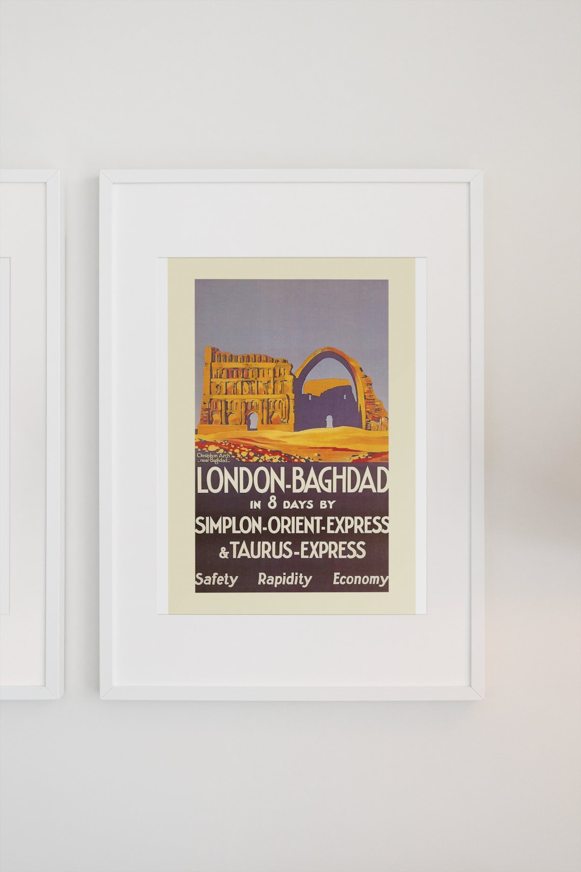 London to Baghdad Vintage Style Train Travel Poster - Image 3