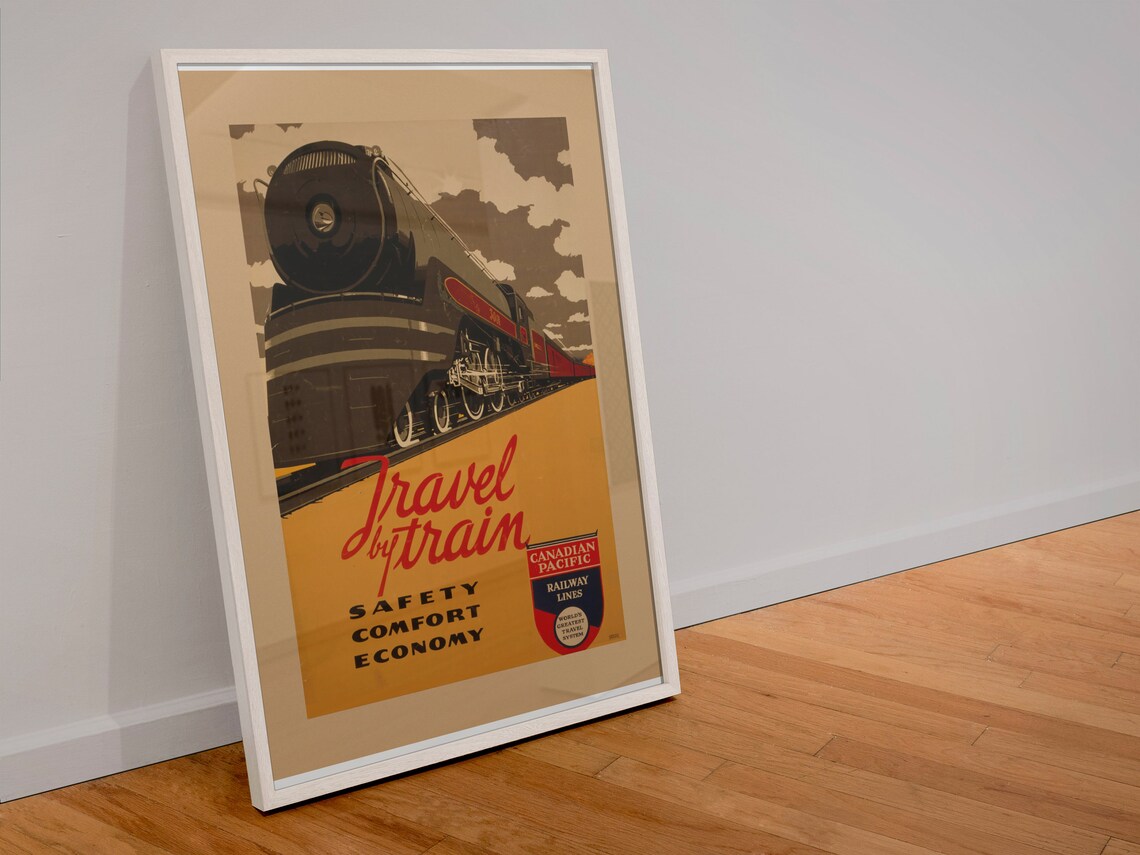 Canadian Pacific Streamlined Locomotive Travel by Train Poster - Image 4