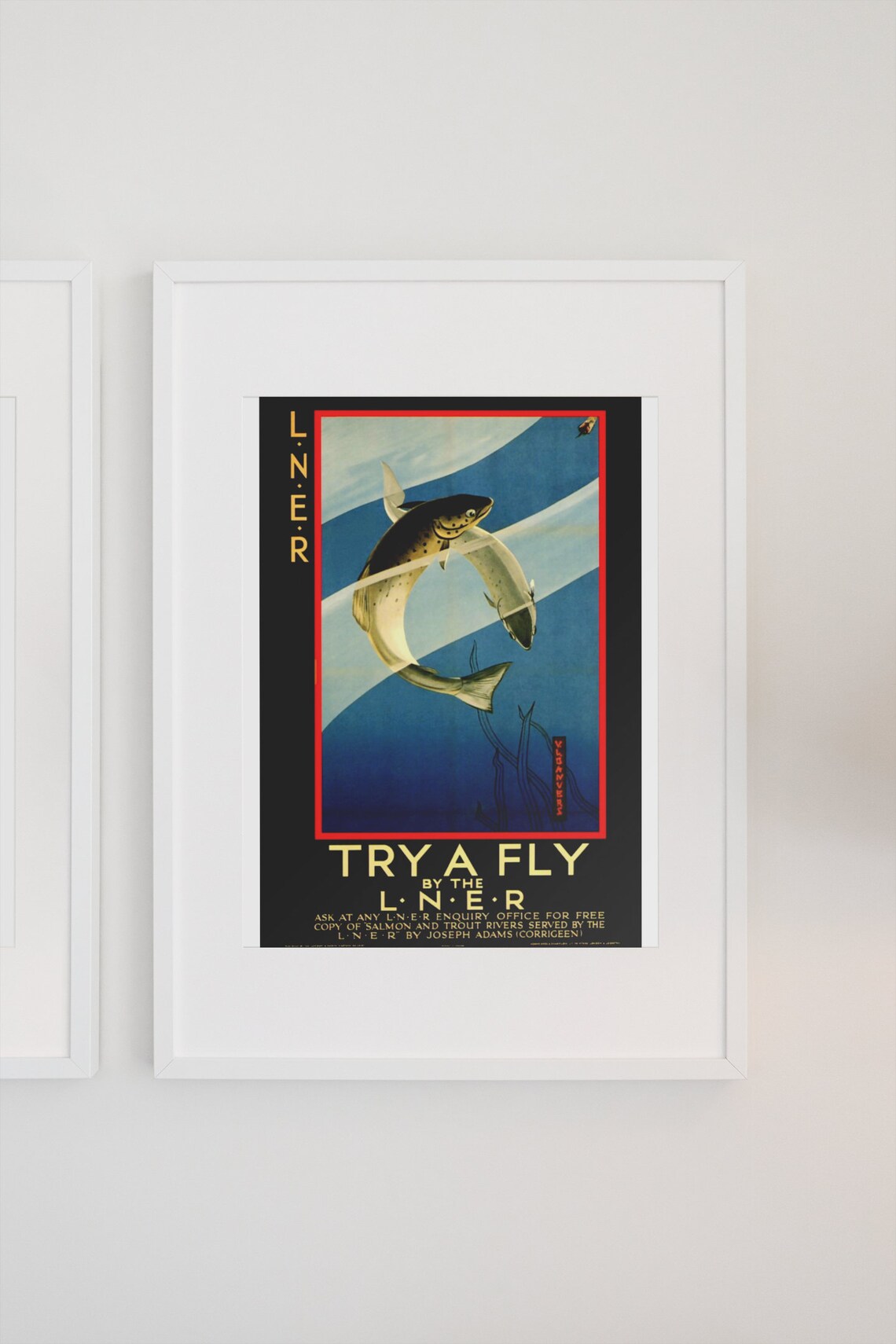 LNER Trout Fishing Vintage Style Railroad Travel Poster - Image 3