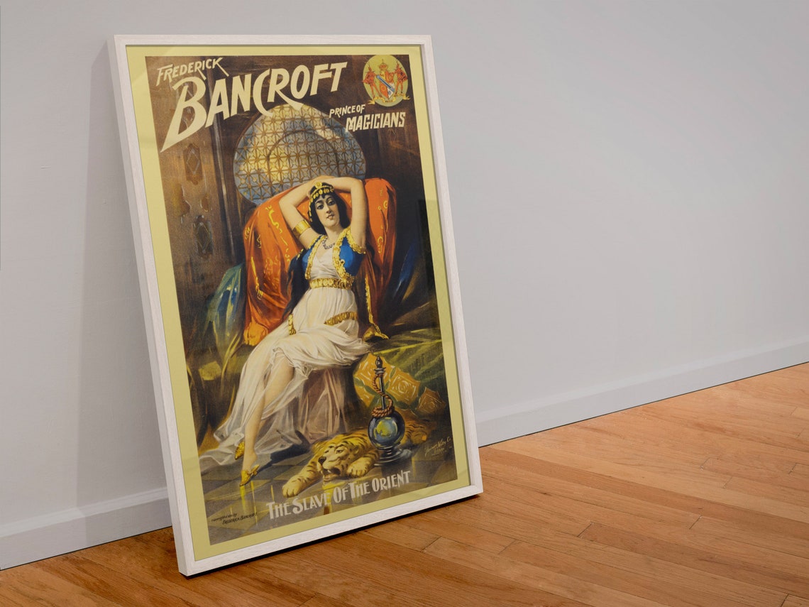 Frederick Bancroft Slave of the Orient 1890s Vintage Magic Poster - Image 4