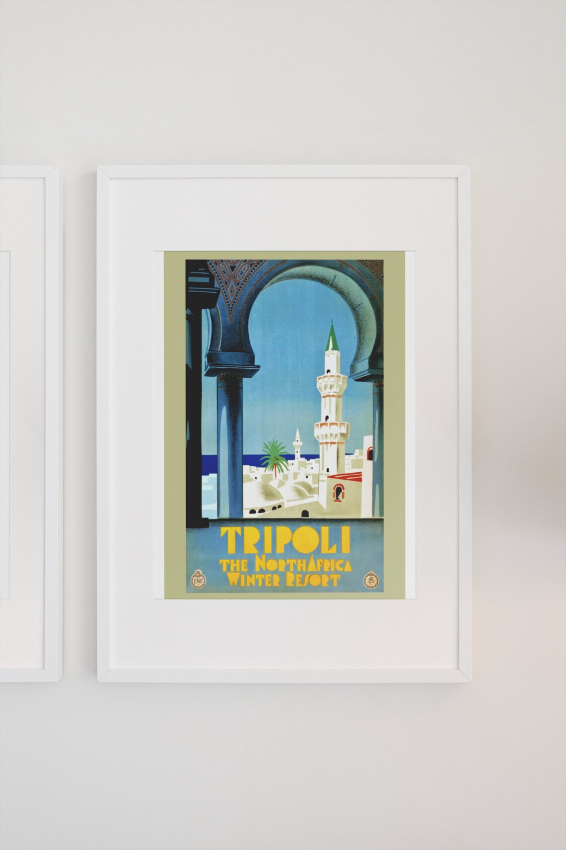 Tripoli North Africa Winter Resort Minaret ENIT Vintage Poster - Image 3