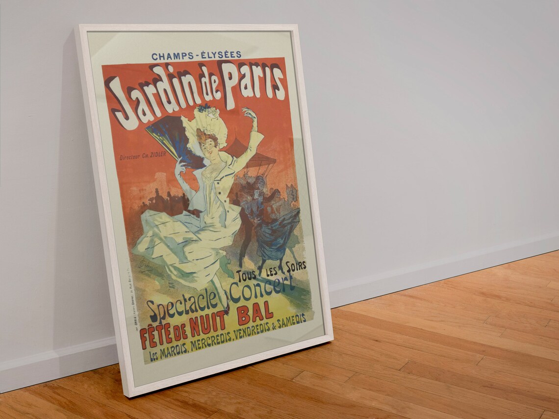 Jardin De Paris 1897 Dancer Belle Epoque French Concert Poster - Image 4