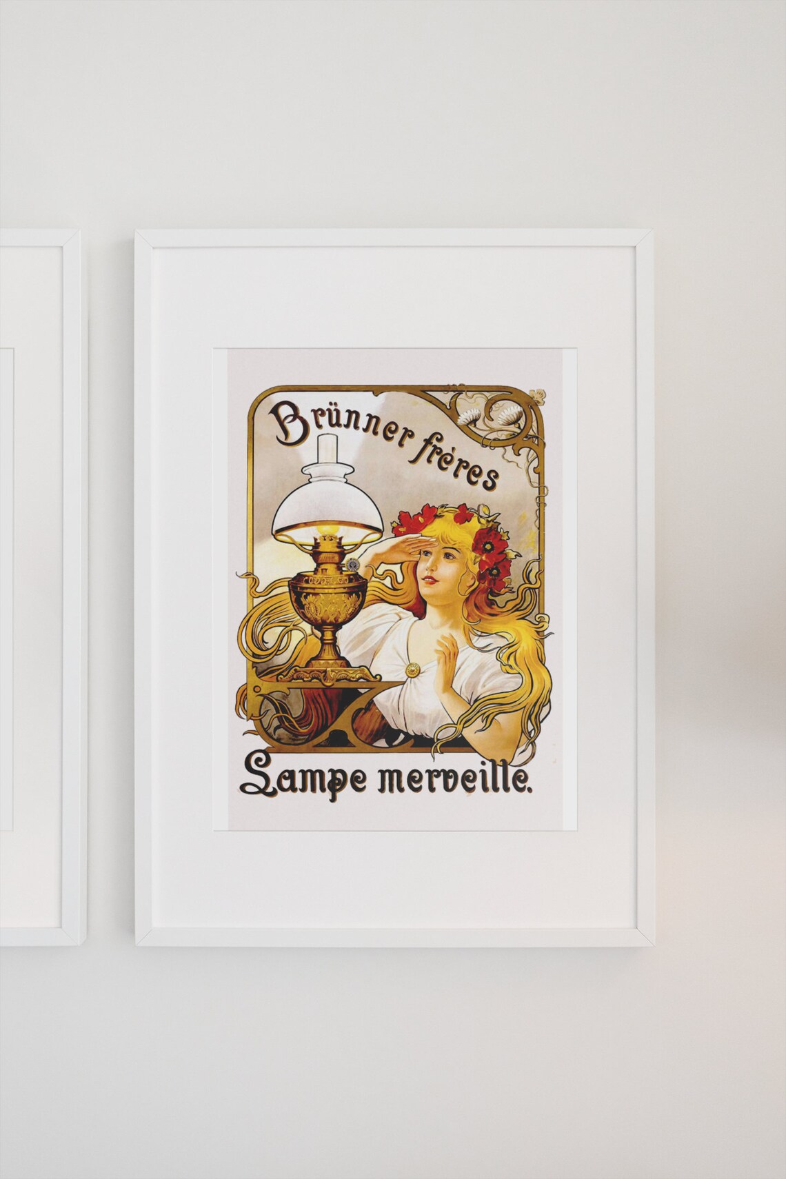 Vintage Brunner Freres Lampe Merveille Art Nouveau Lamp Poster - Image 3