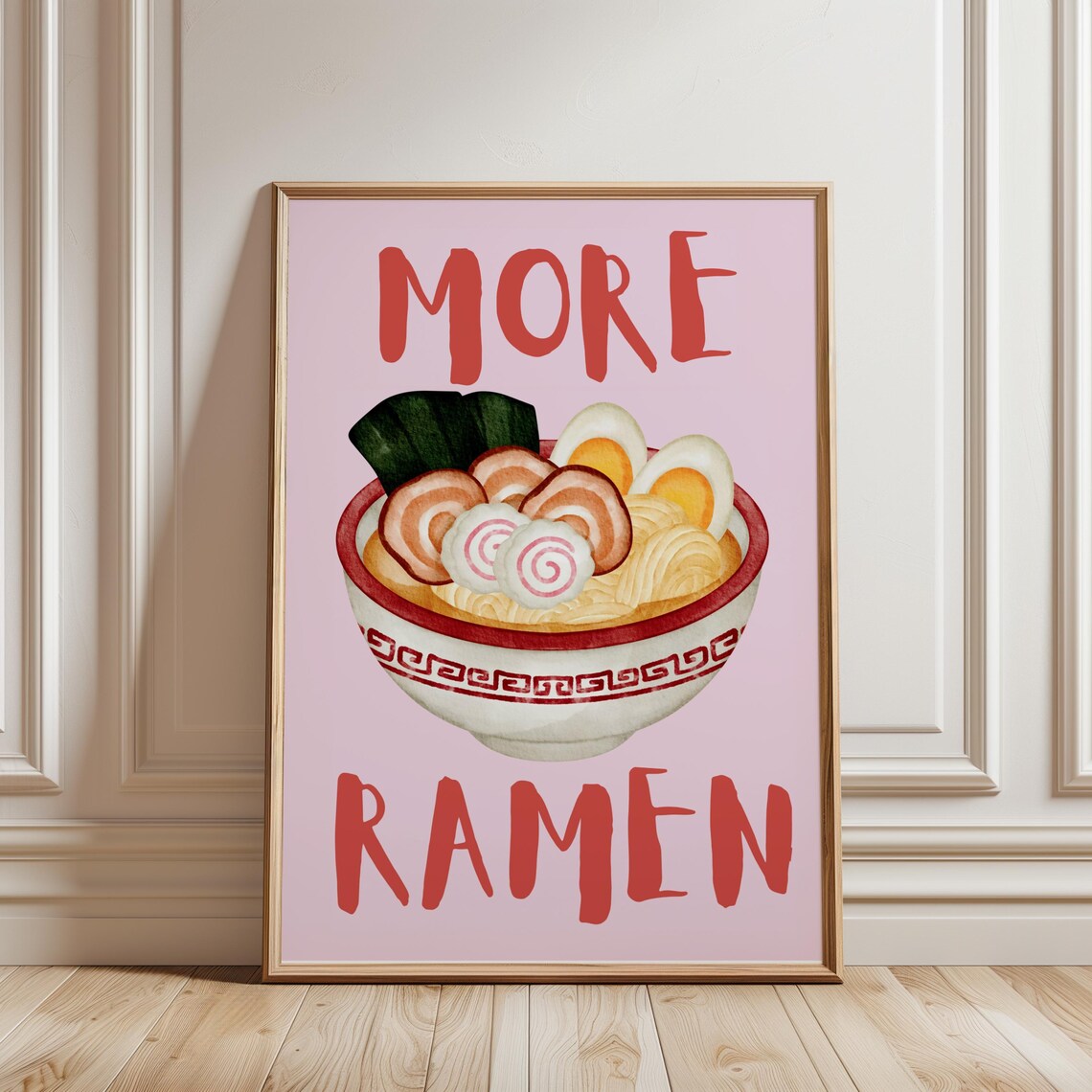 Ramen Wall Art Print Funny Minimalist Kitchen Decor